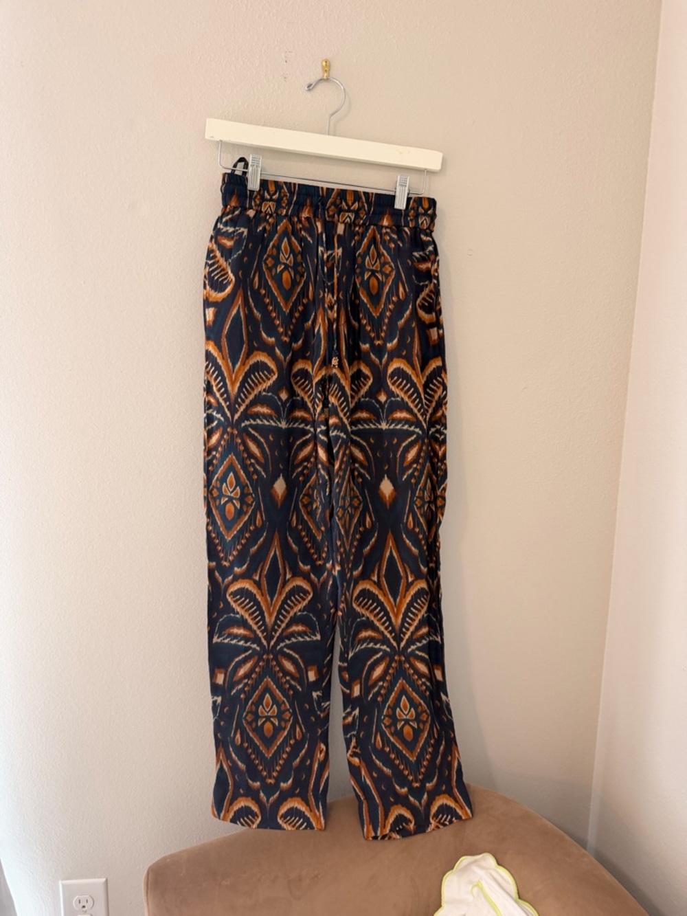 FARM Rio Black & Burnt Orange Wide Leg Pants
